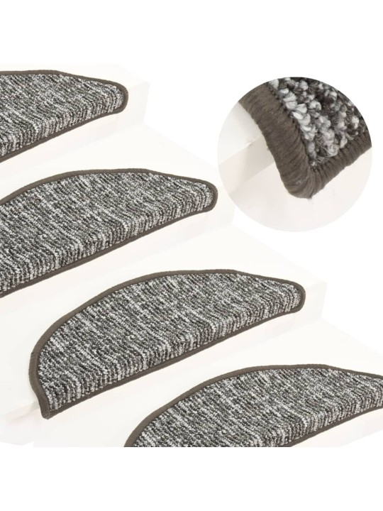 Kobercové nášlapy na schody 15 ks antracitové 56x17x3 cm