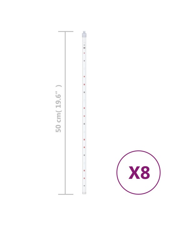 Padající světla 8 ks 50 cm barevná 288 LED dovnitř i ven