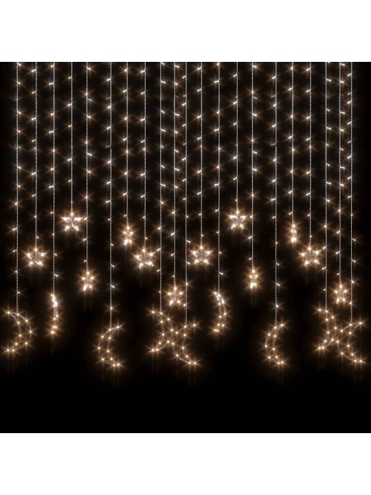 Pohádková světla hvězda a měsíc ovladač 345 LED teplá bílá