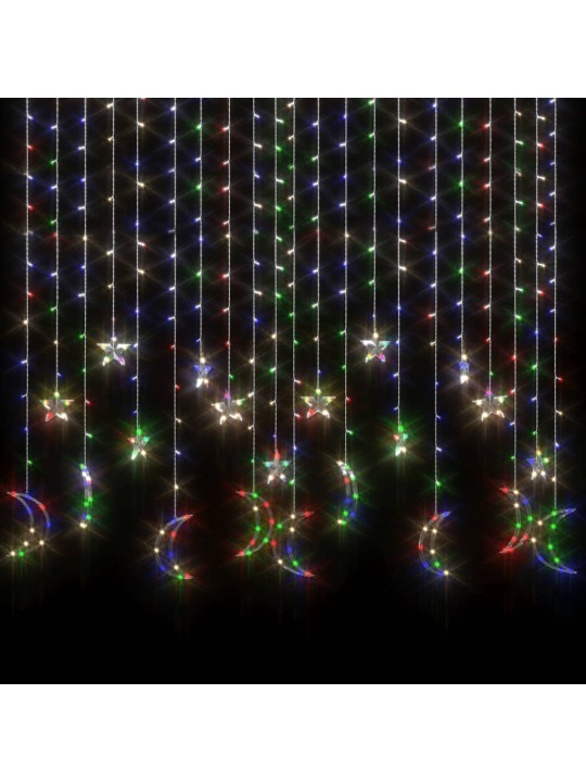 Pohádková světla hvězda a měsíc ovladač 345 LED barevná