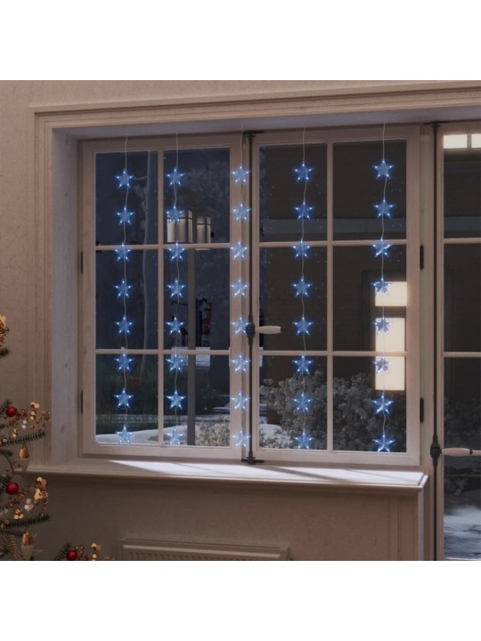 Světelný závěs hvězdičky 200 LED modré světlo 8 funkcí