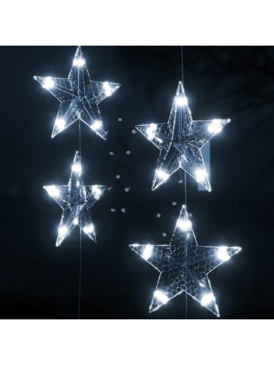 Světelný závěs hvězdičky 500 LED studené bílé světlo 8 funkcí