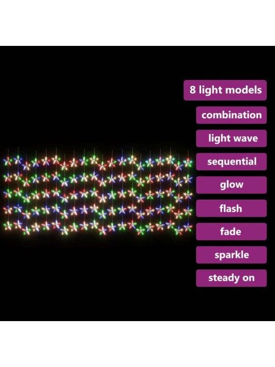 Světelný závěs hvězdičky 500 LED pestrobarevné světlo 8 funkcí