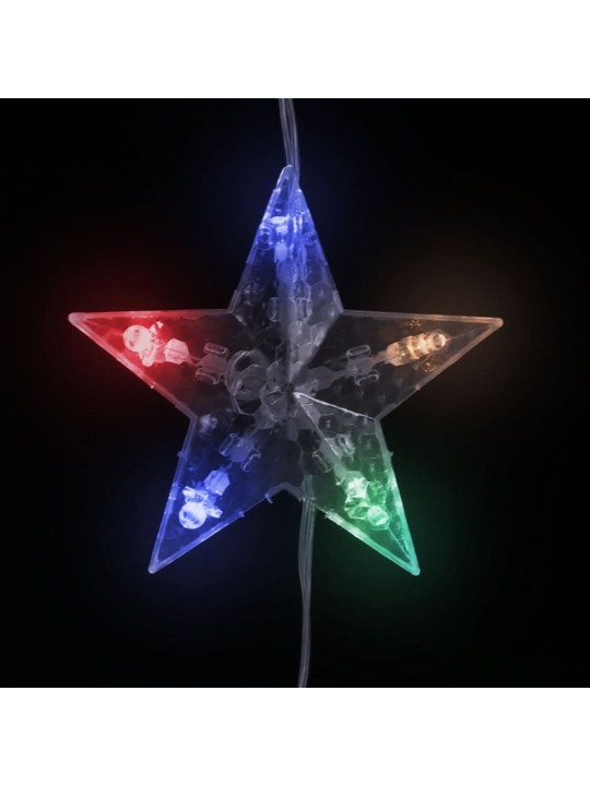 Světelný závěs hvězdičky 500 LED pestrobarevné světlo 8 funkcí