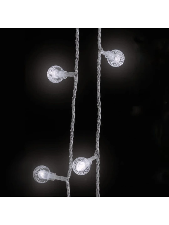 Světelný řetěz kulaté žárovky 40m 400 LED studený bílý 8 funkcí