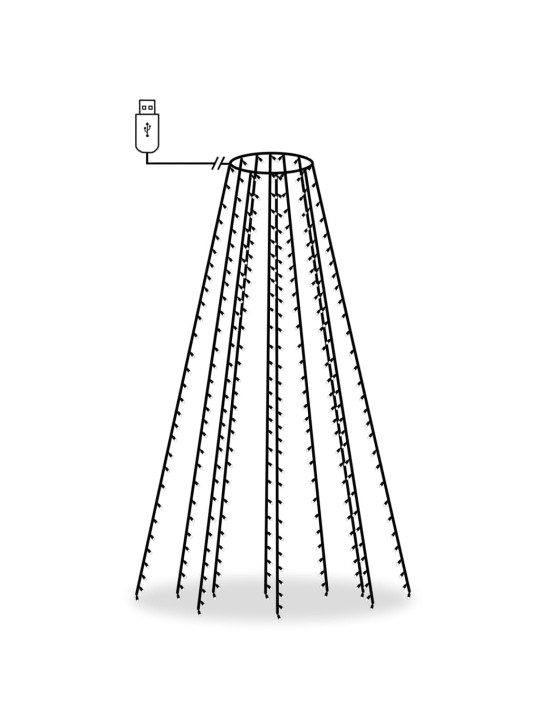Světelná síť na vánoční stromek 250 modrých LED diod 250 cm
