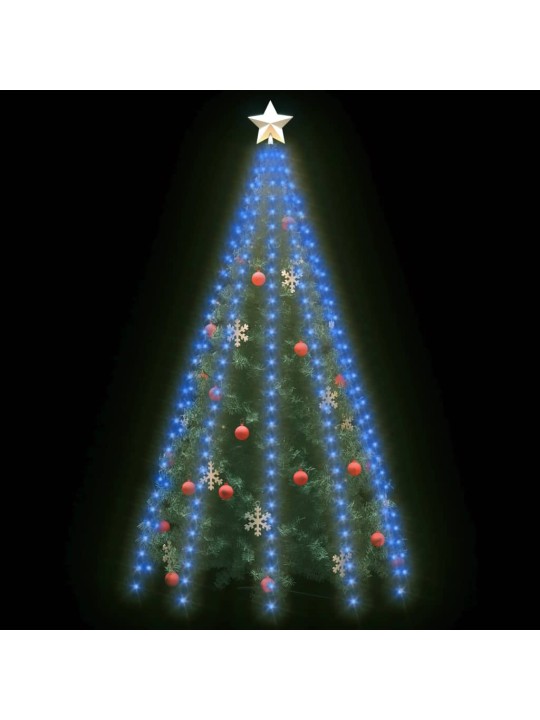 Světelná síť na vánoční stromek 250 modrých LED diod 250 cm