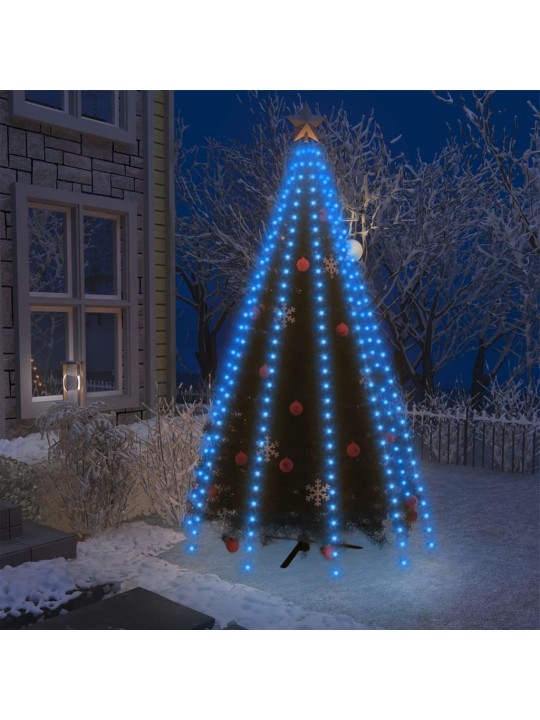 Světelná síť na vánoční stromek 300 modrých LED diod 300 cm