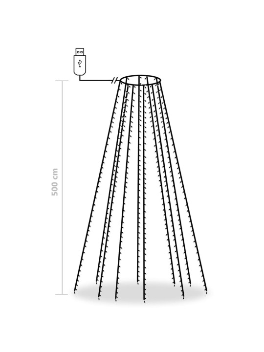 Světýlka na stromeček 500 modrých LED 500 cm dovnitř i ven