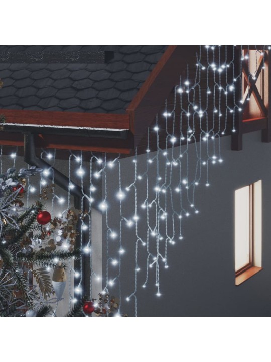 LED světelný závěs rampouchy 10 m 400 LED studený bílý 8 funkcí