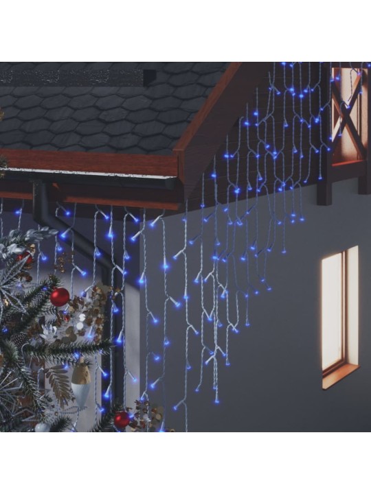 LED světelný závěs s rampouchy 10 m 400 LED modrý 8 funkcí