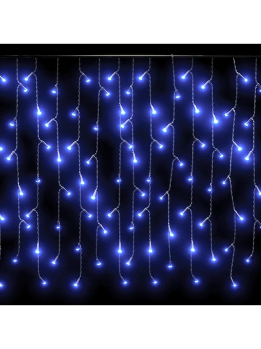 LED světelný závěs s rampouchy 10 m 400 LED modrý 8 funkcí