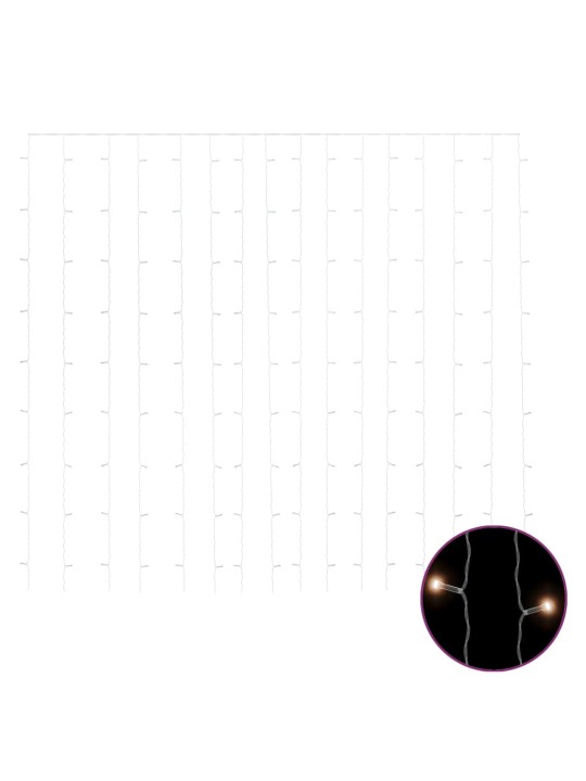 Světelný závěs 3 x 3 m 300 LED diod teplé bílé světlo 8 funkcí