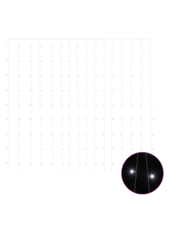 Světelný závěs 3x3 m 300 LED diod studené bílé světlo 8 funkcí