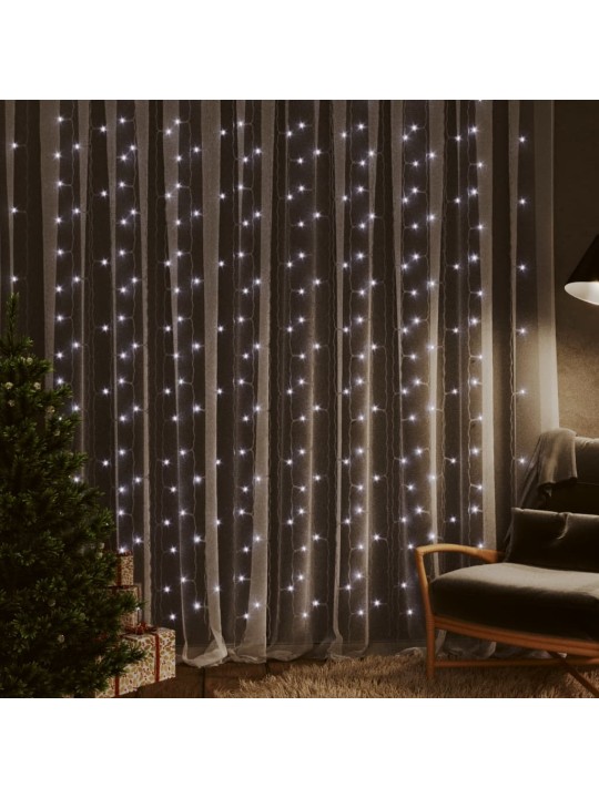 Světelný závěs 3x3 m 300 LED diod studené bílé světlo 8 funkcí