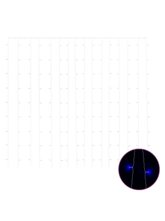 Světelný závěs 3 x 3 m 300 LED diod modré světlo 8 funkcí