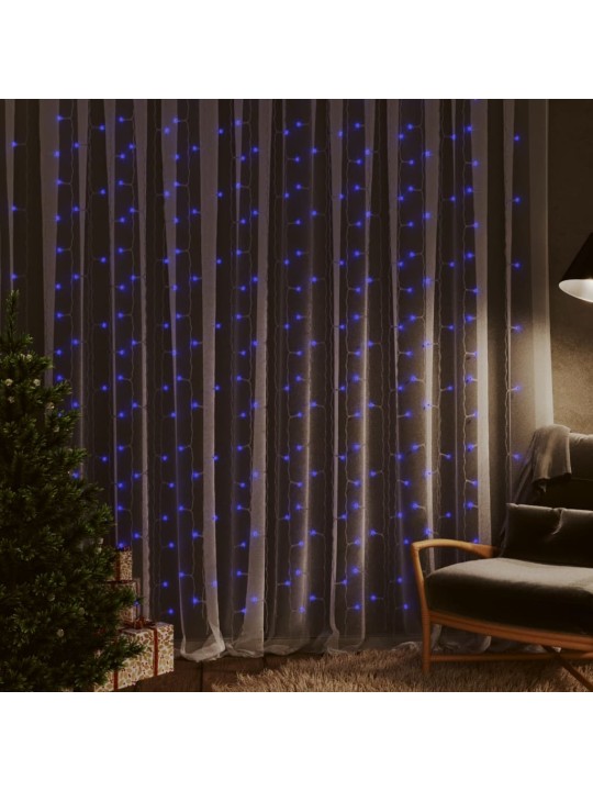 Světelný závěs 3 x 3 m 300 LED diod modré světlo 8 funkcí