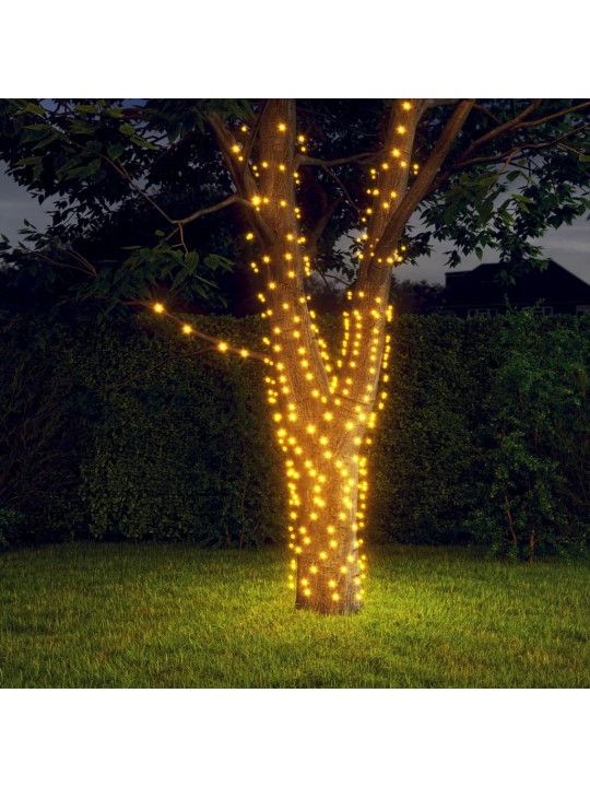 Solární světelné řetězy 2 ks 2x200 LED teplé bílé dovnitř i ven