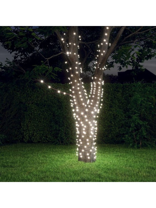 Solární světelné řetězy 2 ks 2x200 LED studené bílé dovnitř/ven