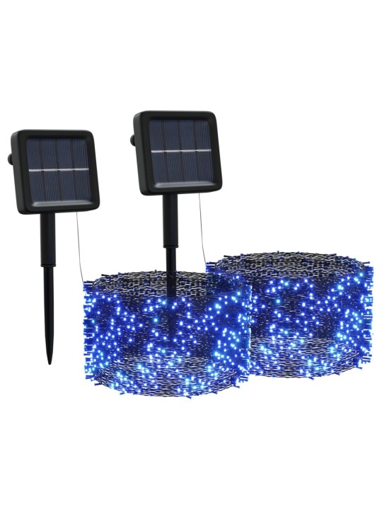 Solární světelné řetězy 2 ks 2 x 200 LED modré dovnitř i ven