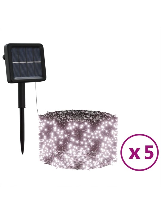 Solární světelné řetězy 5 ks 5x200 LED teplé bílé dovnitř i ven