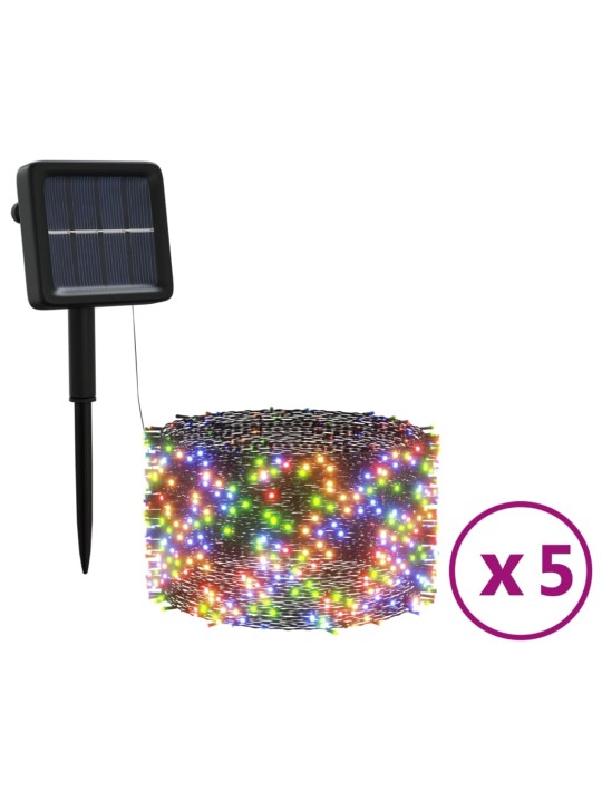 Solární světelné řetězy 5ks 5x200 LED pestrobarevné dovnitř/ven