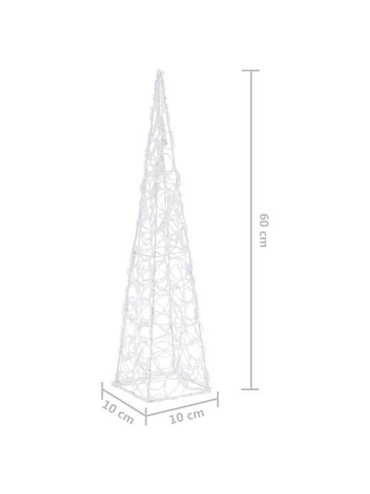 Akrylový dekorativní světelný LED kužel studený bílý 60 cm