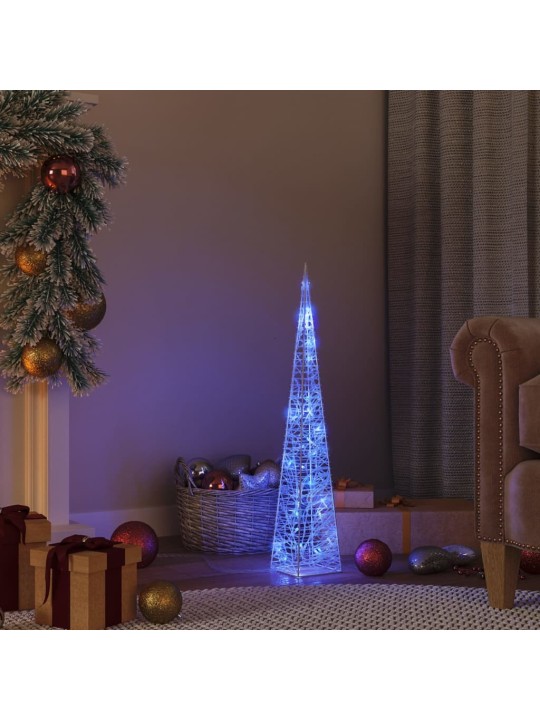 Akrylový dekorativní světelný LED kužel modrý 60 cm