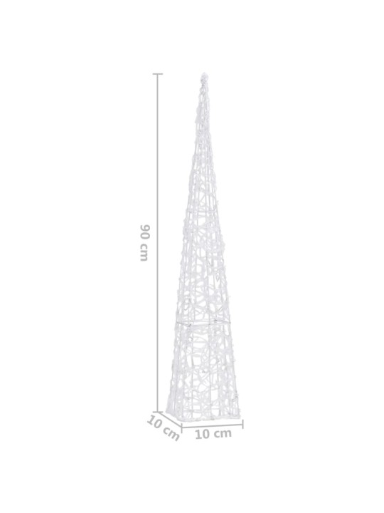 Akrylový dekorativní světelný LED kužel teplý bílý 90 cm