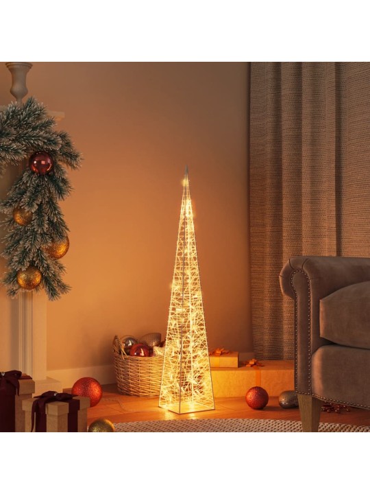 Akrylový dekorativní světelný LED kužel teplý bílý 90 cm