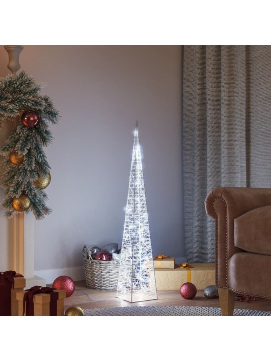 Akrylový dekorativní světelný LED kužel studený bílý 90 cm