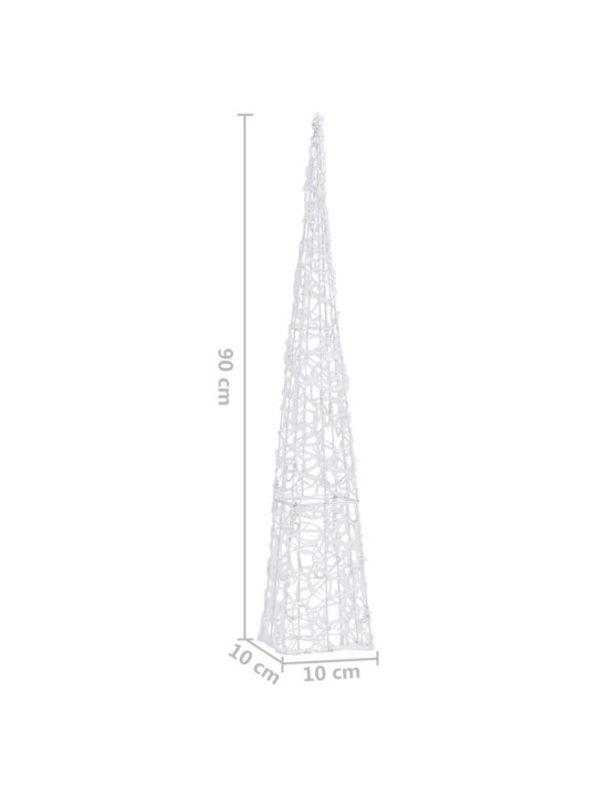 Akrylový dekorativní světelný LED kužel modrý 90 cm
