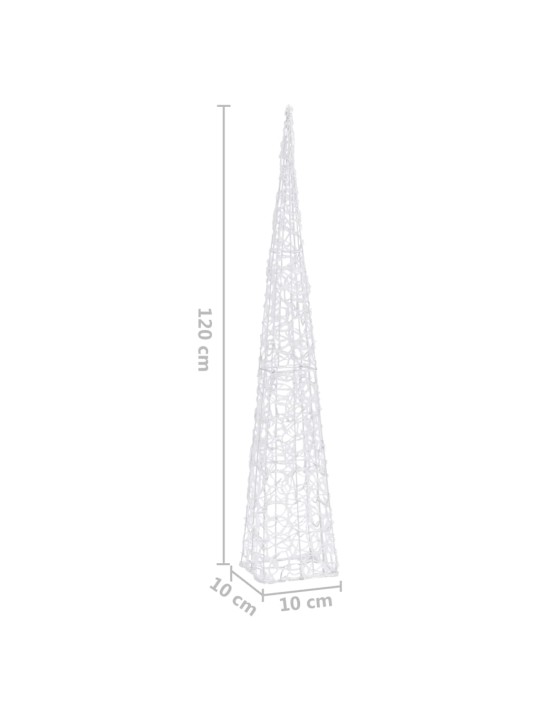 Akrylový dekorativní světelný LED kužel studený bílý 120 cm