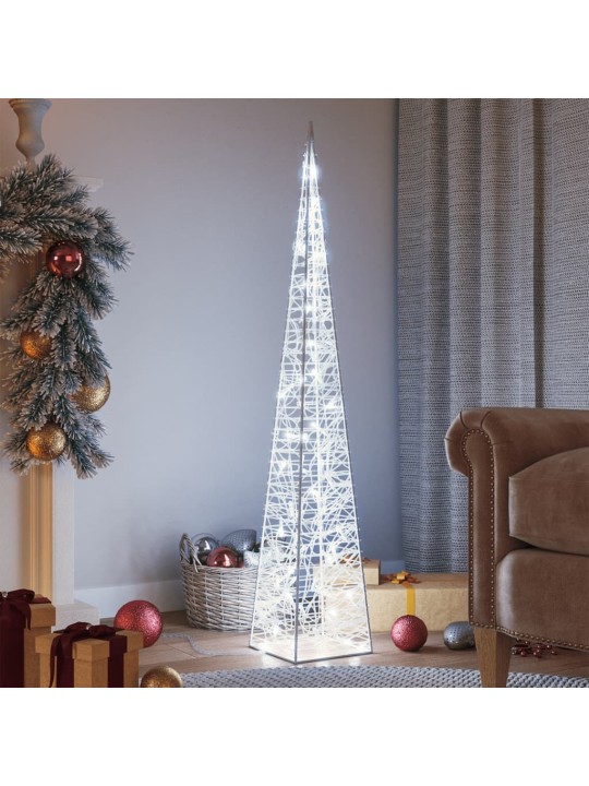 Akrylový dekorativní světelný LED kužel studený bílý 120 cm