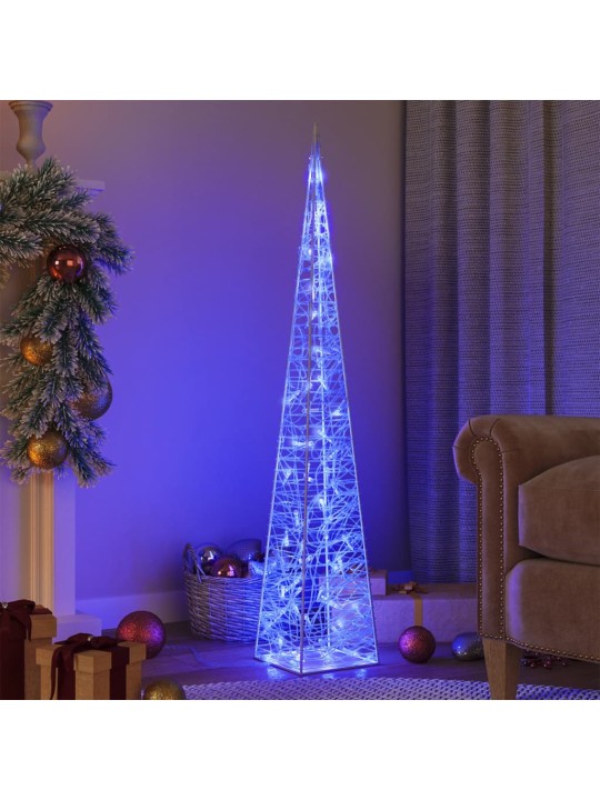 Akrylový dekorativní světelný LED kužel modrý 120 cm