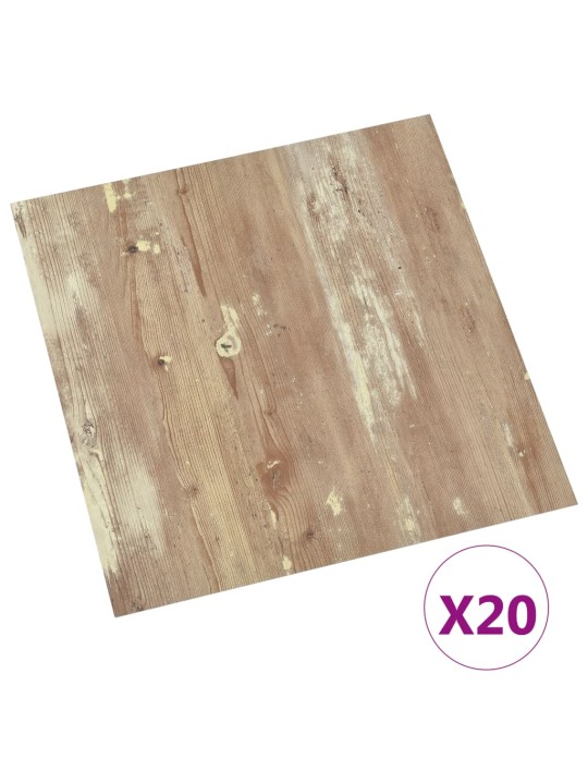 Samolepicí podlahové desky 20 ks PVC 1,86 m² hnědé