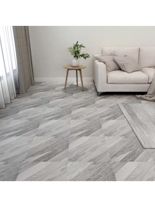 Samolepicí podlahové desky 20 ks PVC 1,86 m² šedé pruhované