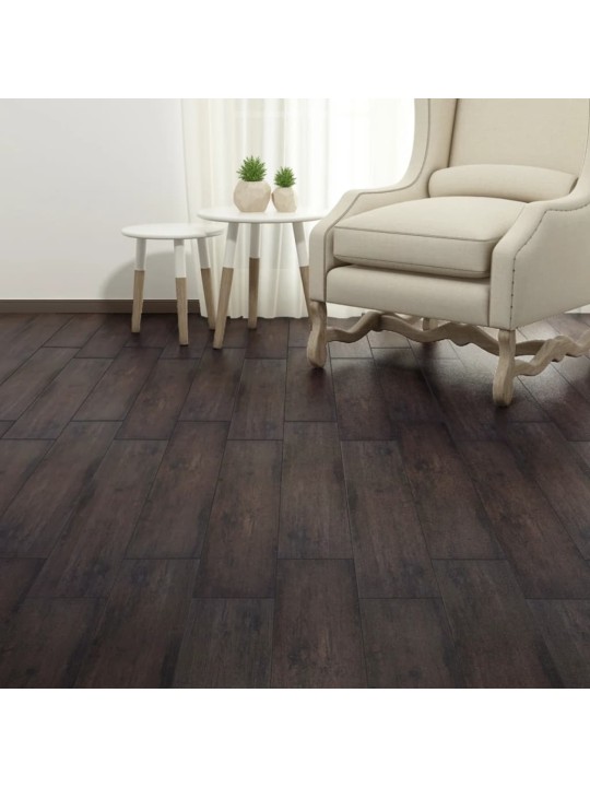 Samolepicí podlahová krytina PVC 5,21 m² 2 mm tmavě hnědá