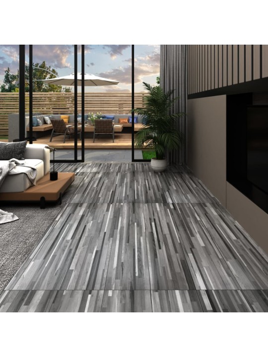 Samolepicí podlahová krytina PVC 5,21 m² 2 mm pruhovaná šedá