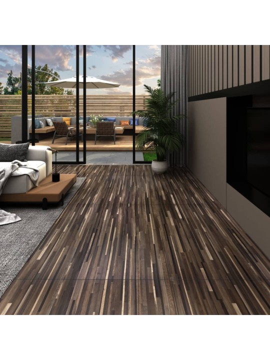 Samolepicí podlahová krytina PVC 5,21 m² 2 mm pruhovaná hnědá