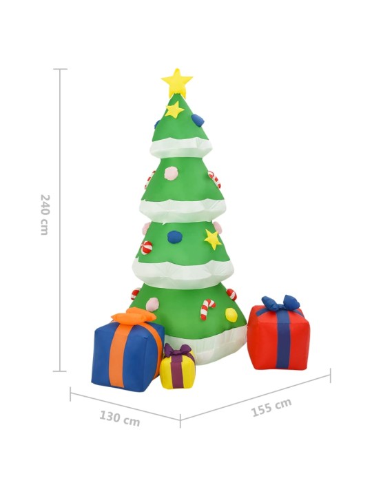 Nafukovací vánoční stromek s LED dovnitř i ven 240 cm