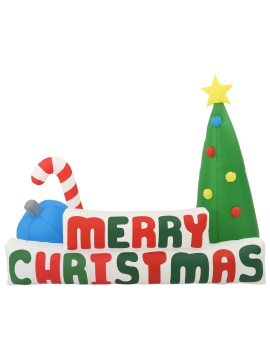 Merry Christmas nafukovací LED dekorace se stromkem 240x188 cm