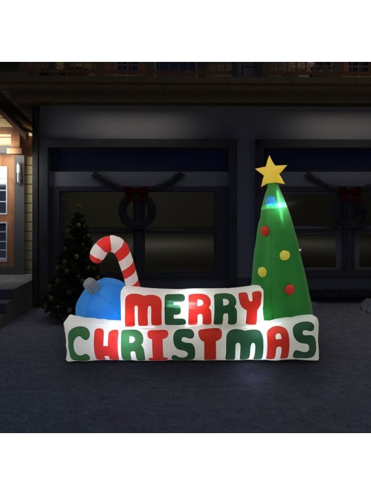 Merry Christmas nafukovací LED dekorace se stromkem 240x188 cm