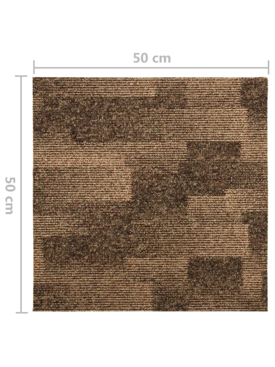 Podlahové kobercové dlaždice 20 ks 5 m² hnědé