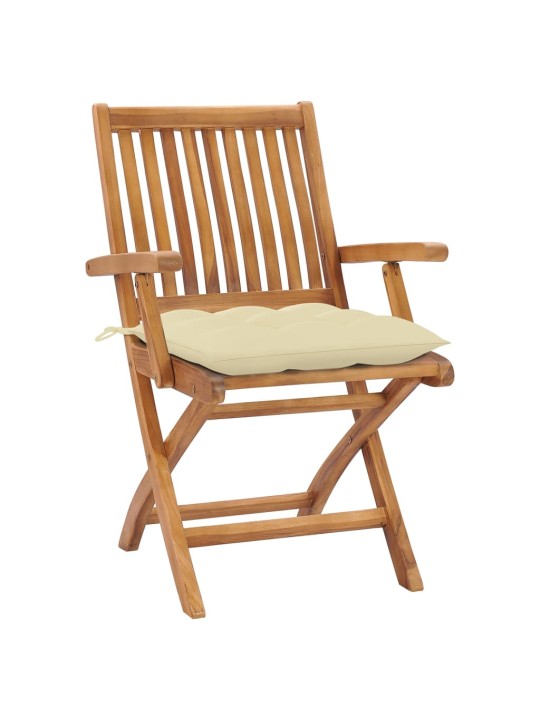 Skládací zahradní židle s poduškami 4 ks masivní teak