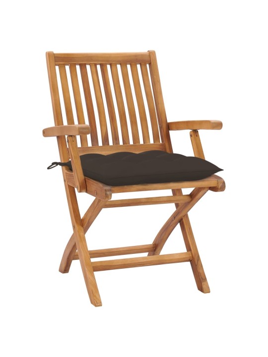 Skládací zahradní židle s poduškami 4 ks masivní teak