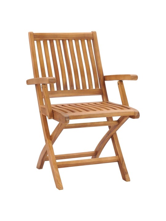 Skládací zahradní židle s poduškami 6 ks masivní teak