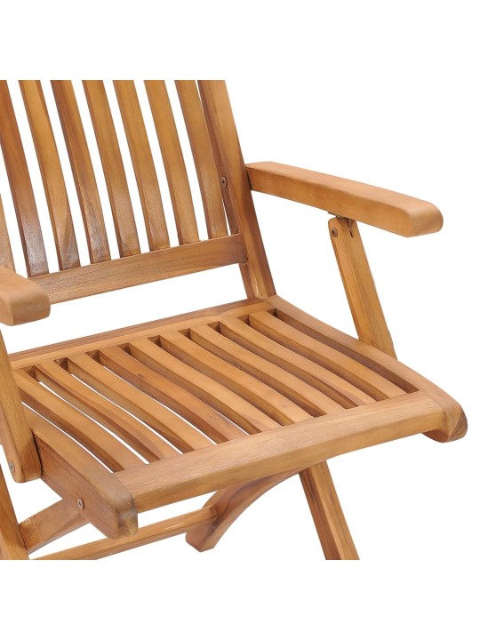 Skládací zahradní židle s poduškami 6 ks masivní teak