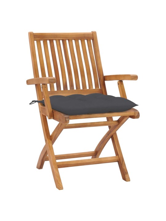 Skládací zahradní židle s poduškami 6 ks masivní teak