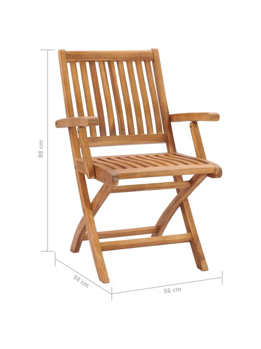 Skládací zahradní židle s poduškami 6 ks masivní teak